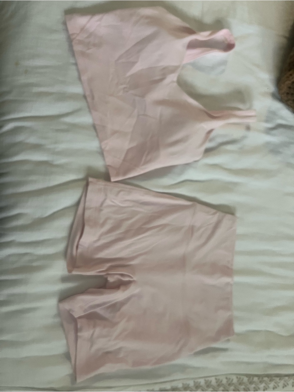 Seamless Light Pink Lounge Bra & Shorts Set - Soft Everyday Comfort